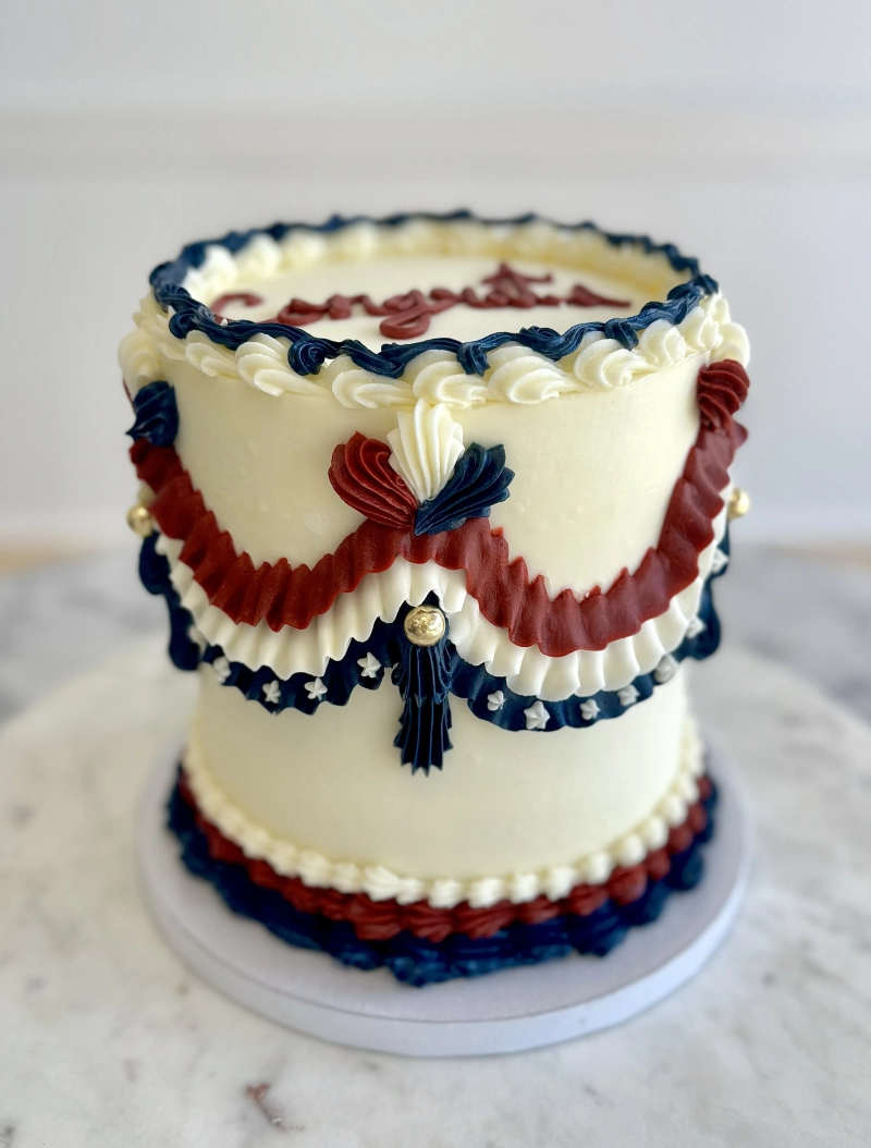 Independence Day - Round Vintage Cake 2